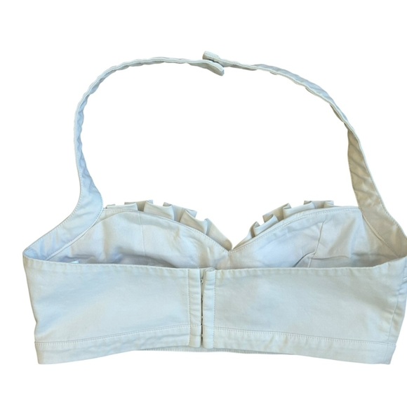 Tobi White Ruffle Halter Bra Crop Size Medium - Picture 2 of 7
